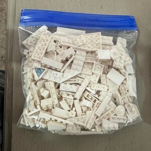 LEGO Bulk Lot White Bricks Plates Parts Sorted Mixed MOC Kidcore Nostalgia Play